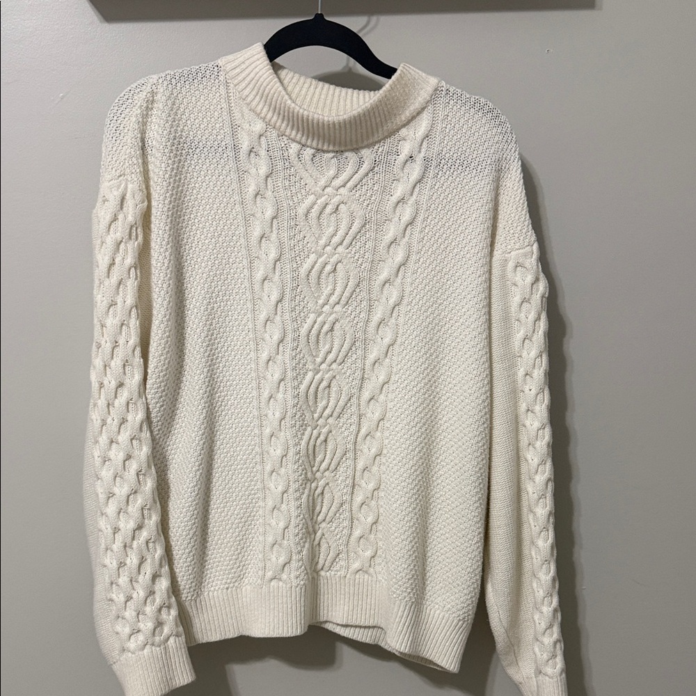 Urban Outfitters Cream Cable Knit Sweater